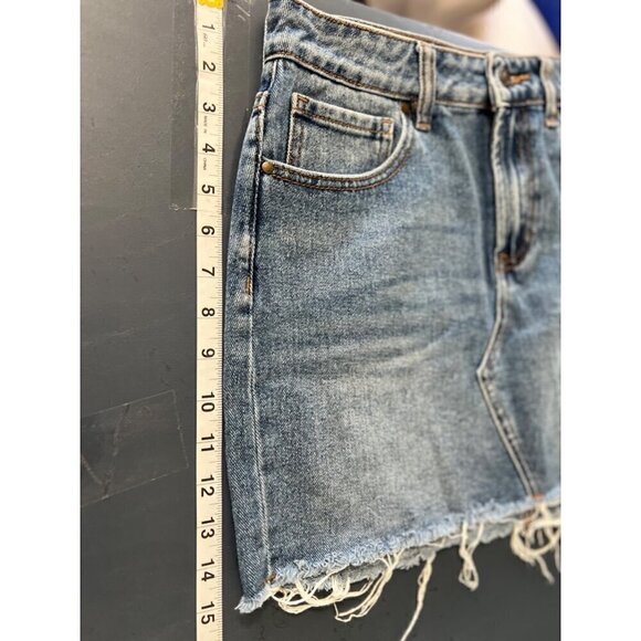 PacSun Womens Denim Mini Skirt With Raw Hem - Size 27 - Picture 6 of 7